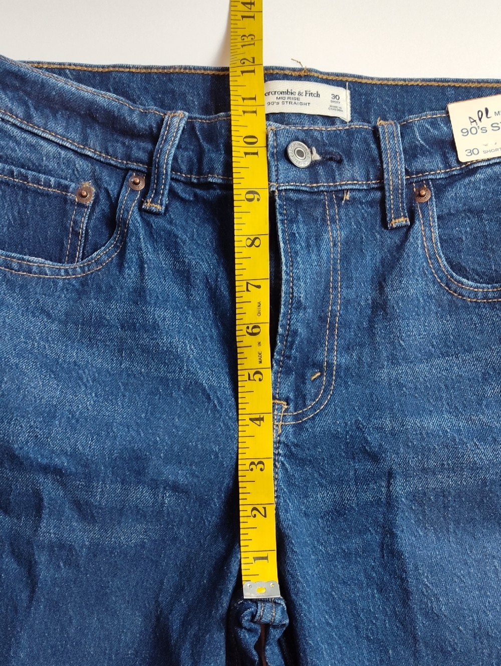 Ambercrombie & Fitch Women's Denim Blue Jeans Mid-rise 90 Straight Size 30 Short - Picture 4 of 8